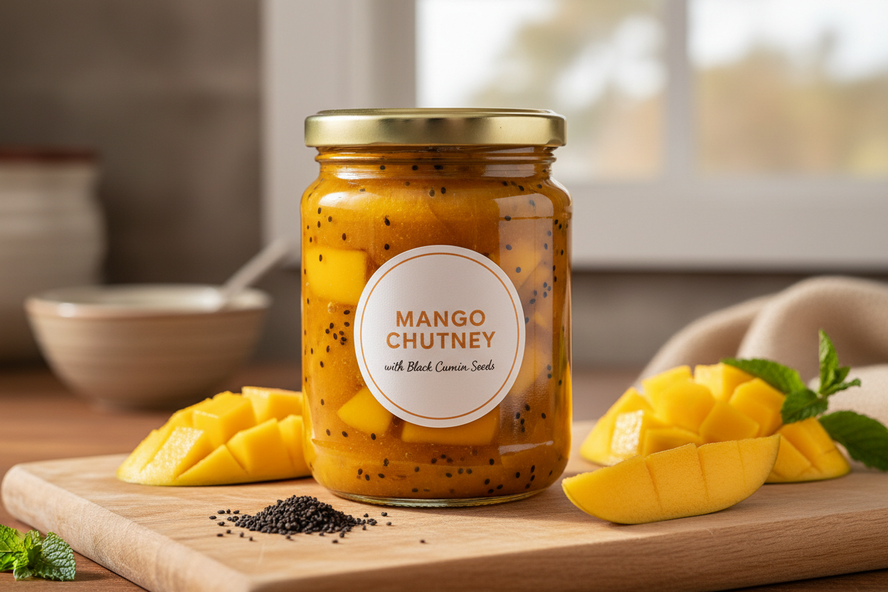 chutney mango z czarnuszką